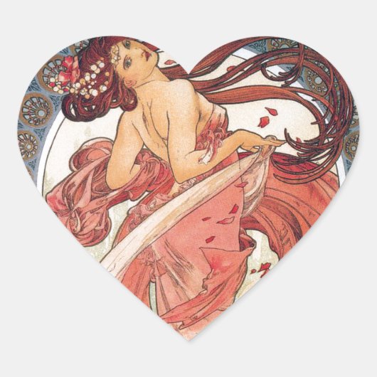Sticker Cœur Alphonse Mucha , “ Dance ” (Devant)