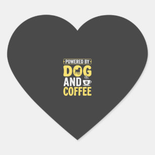 Sticker Cœur Amateur de café chien propulsé par le design