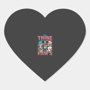 Sticker Cœur Amateur de chien Ma tribu a des pattes