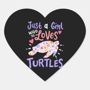 Sticker Cœur Amateur de tortue de mer