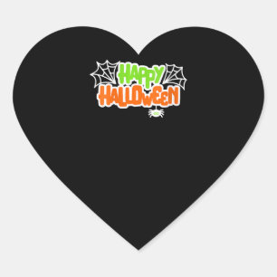 Sticker Cœur Amateurs d'araignée Joyeux Halloween coloré mignon