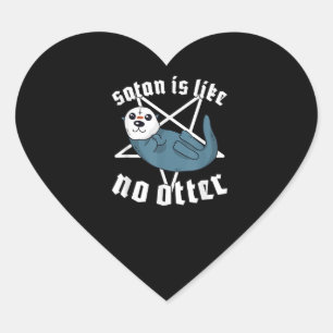 Sticker Cœur Amateurs de Otter Pentagramme satanique Satan Ot