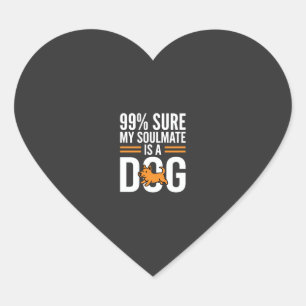 Sticker Cœur Ame sœur de chien Typographie drôle pour amoureux