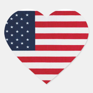 Sticker Cœur American Flag In Heart 