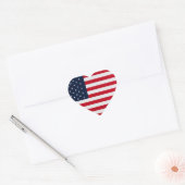 Sticker Cœur American Flag In Heart  (Enveloppe)
