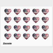 Sticker Coeur American Flag, Stars et Stripes (Feuille)