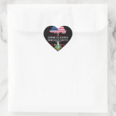Sticker Cœur Amérique grandit avec des racines péruviennes Péro (Sac)