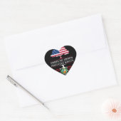 Sticker Cœur Amérique grandit avec des racines péruviennes Péro (Enveloppe)