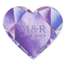 Améthyste Aquarelle Coeur 33e anniversaire Mariage