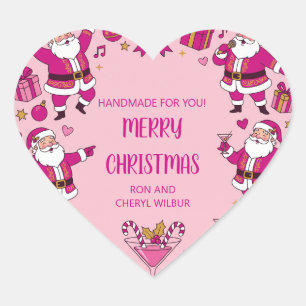 Sticker Cœur Amis de Noël drôle de Friendsmas Fête de Noël Cœur