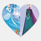 Sticker Cœur amitié gelée et Cendrillon (Devant)