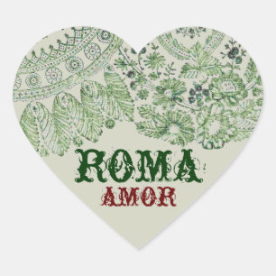 Sticker Cœur Amor Roma avec la dentelle vintage