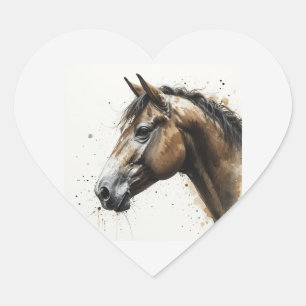 Sticker Cœur Amour Beau Cheval Clydesdale Art Animalier