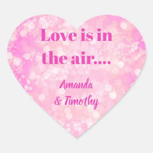 Sticker Cœur Amour Bokeh Rose est dans l'air couple (Devant)