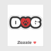 Sticker Coeur Amour Chien (Feuille)