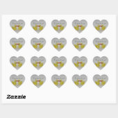 Sticker Cœur Amour de canard jaune (Feuille)