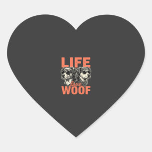 Sticker Cœur Amour de la vie Woof Amateur de chien