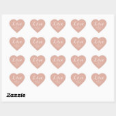 Sticker Cœur Amour de Noël Nom sur mesure Rose Poussiéreux (Feuille)