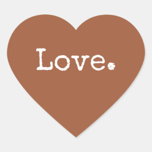 Sticker Cœur Amour de Noël Terracotta