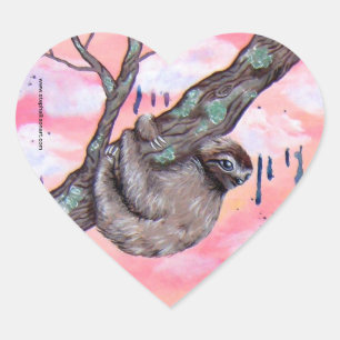 Sticker Cœur Amour de paresse