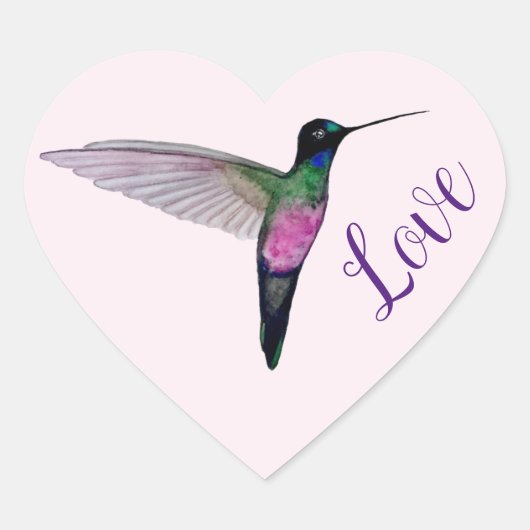 Sticker Cœur Amour des colibris (Devant)