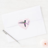 Sticker Cœur Amour des colibris (Enveloppe)