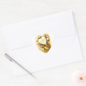 Sticker Cœur Amour Doré (Enveloppe)