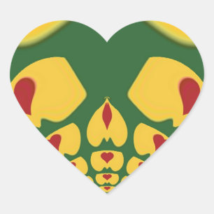 Sticker Cœur Amour en Couleurs Rasta : Cœurs Reggae