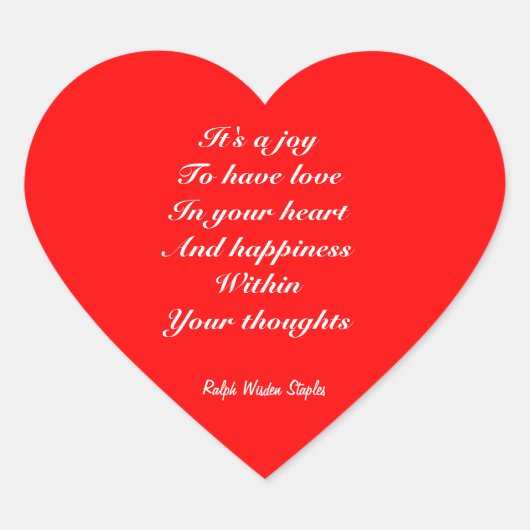 Sticker Cœur Amour et bonheur (Devant)