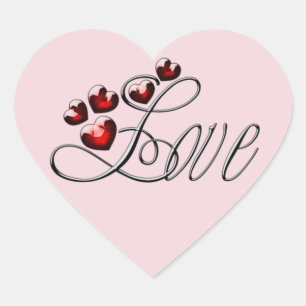 Sticker Cœur AMOUR et Cœurs - Forme de cœur