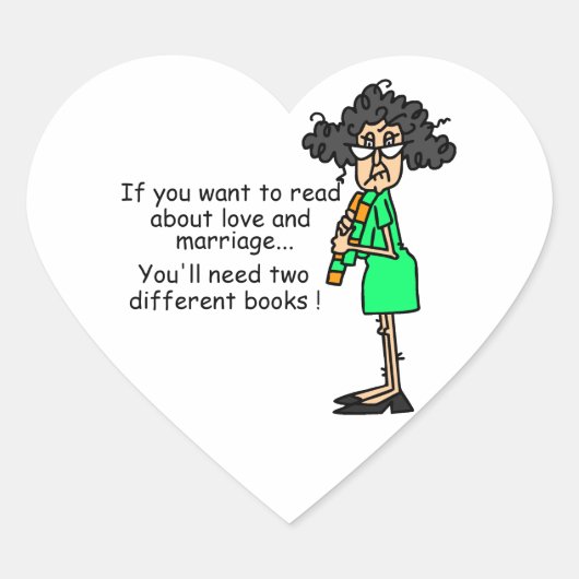 Sticker Cœur Amour et mariage Humour (Devant)