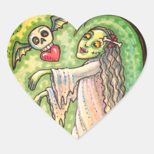 STICKER CŒUR AMOUR MALADE FILLE ZOMBIE SUIVANT SON COEUR, WHIMS