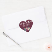 Sticker Cœur Amour & Merci Bourgogne, Mariage blanc (Enveloppe)