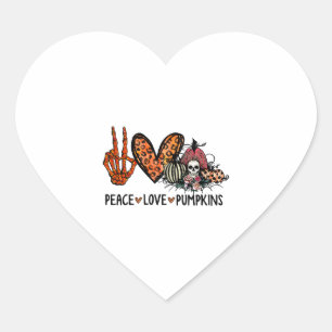 Sticker Cœur Amour pour la paix d'Halloween drôle Citrouilles f