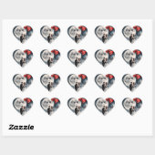 Sticker Cœur Amour romantique sur Cloud Neuf Mariage Fairytale (Feuille)