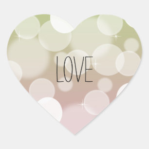 Sticker Cœur Amour rose de Bokeh d'or
