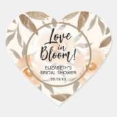 Sticker Cœur Amour Rustique en Fleur Réception de Mariage Flora (Devant)