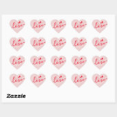 Sticker Cœur Amour - tourbillons de satin rose Saint-Valentin (Feuille)