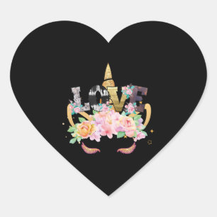 STICKER CŒUR AMOUR UNICORN