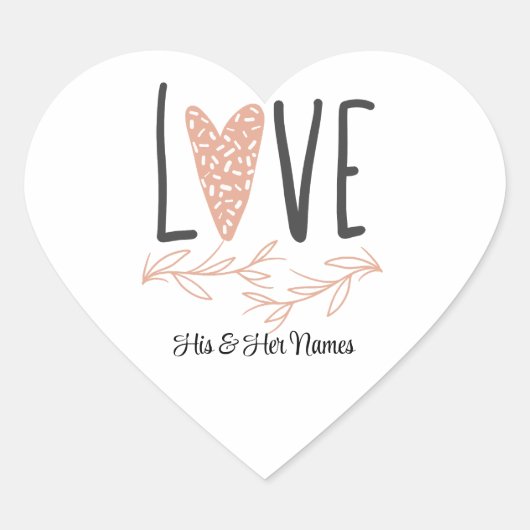 Sticker Cœur Amour - Valentine's Day Positivity Boho Modern Cut (Devant)