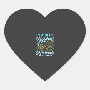 Sticker Cœur Amoureux de Golden Retriever Motif Crâne Halloween