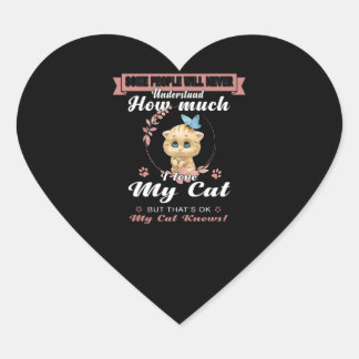 Sticker Cœur Amoureux de les chats | Combien d'amour mon propri