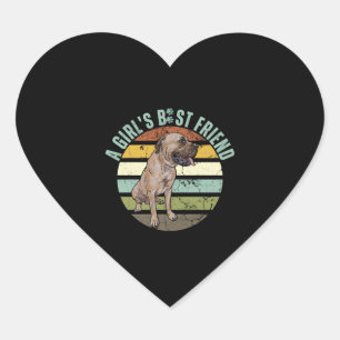 Sticker Cœur Amoureux de les chiens conçoivent UNE FILLE MEILLE