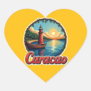 Sticker Cœur Amoureux de l'île curaçao abc