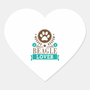 Sticker Cœur Amoureux des chiens beagle