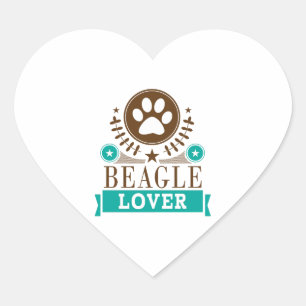 Sticker Cœur Amoureux des chiens beagle