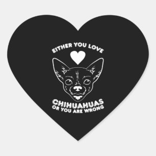 Sticker Cœur Amoureux des chiens du Chihuahua