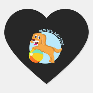 Sticker Cœur Amoureux des chiens Puppy éleveur Animaux de compa