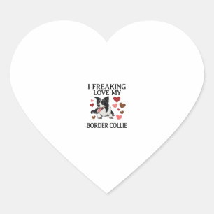 Sticker Cœur Amoureux fou de Border Collie Chien Hearts_1