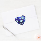 Sticker Cœur Amulettes d'yeux bleues (Enveloppe)
